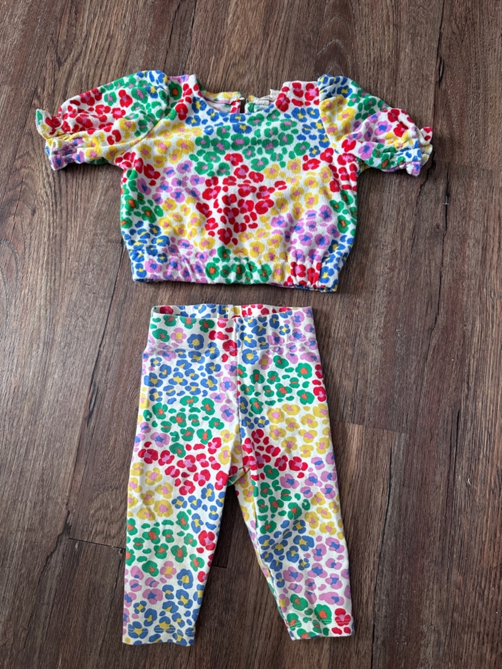 Mini Boden Multicolor Leopard Print Two-Piece Set